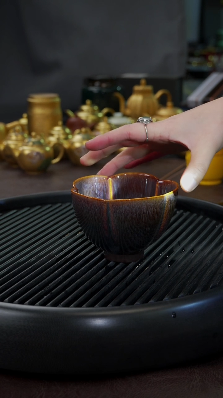 【闪购商品】杯【宜景窑天目釉】大海棠5