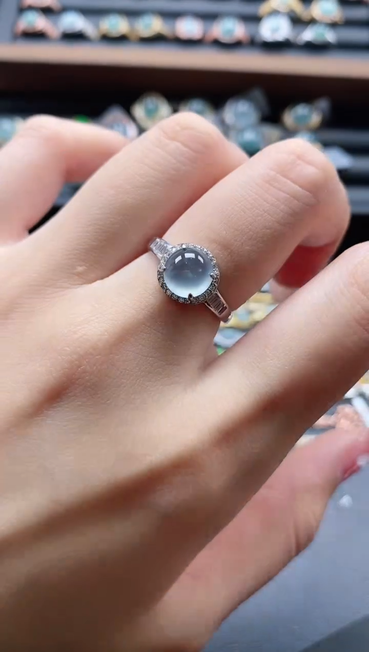 【闪购商品】翡翠戒指银S925镶嵌51511