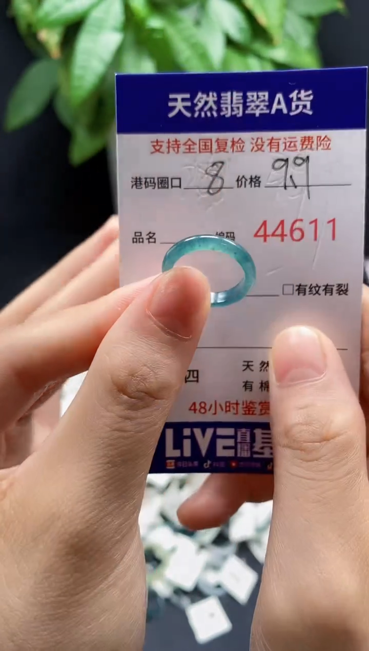 翡翠戒指未镶嵌天然翡翠戒圈4611