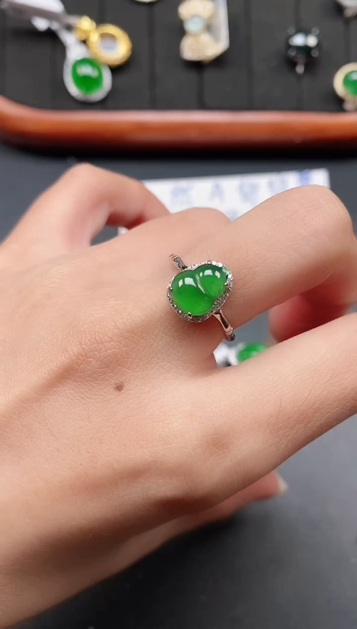 银S925镶嵌戒指翡翠111111