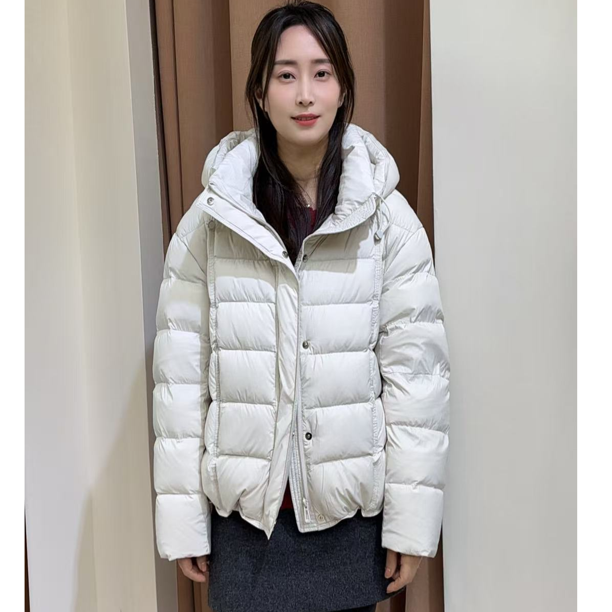 保暖短款女装加绒加厚款微胖显瘦白鸭绒羽绒服宽松