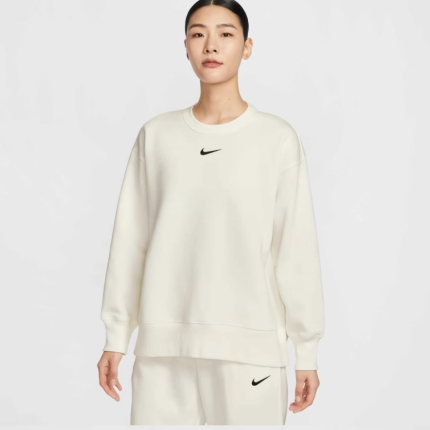 NIKE/耐克【专属】女子NSW PHNX奶油白圆领卫衣 FZ4271-133