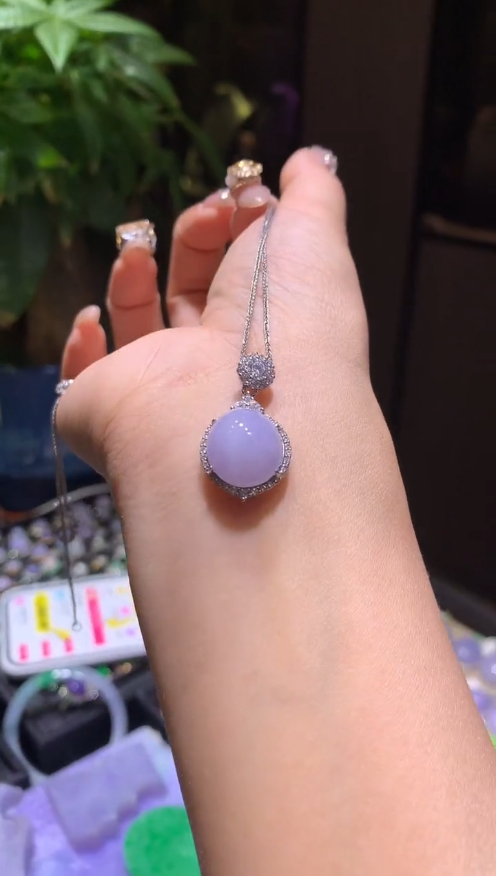 【闪购商品】翡翠吊坠(不含链)银S925镶嵌蛋面