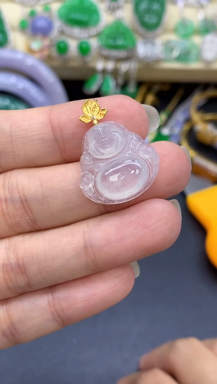 颈饰18K金镶嵌翡翠157-中国好珍宝