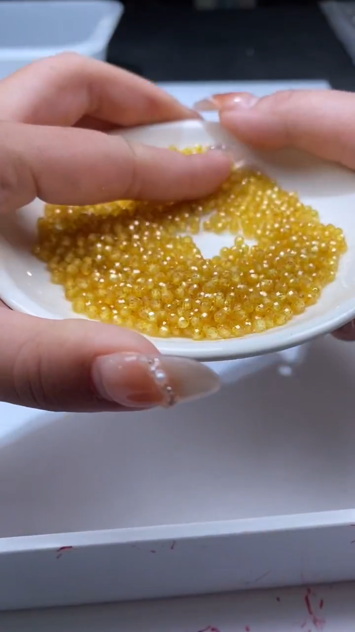 颈饰未镶嵌水晶X212黄色碧玺3mm*50颗