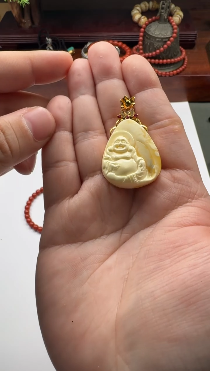 【闪购商品】蜜蜡裸石18K金镶嵌配饰配饰