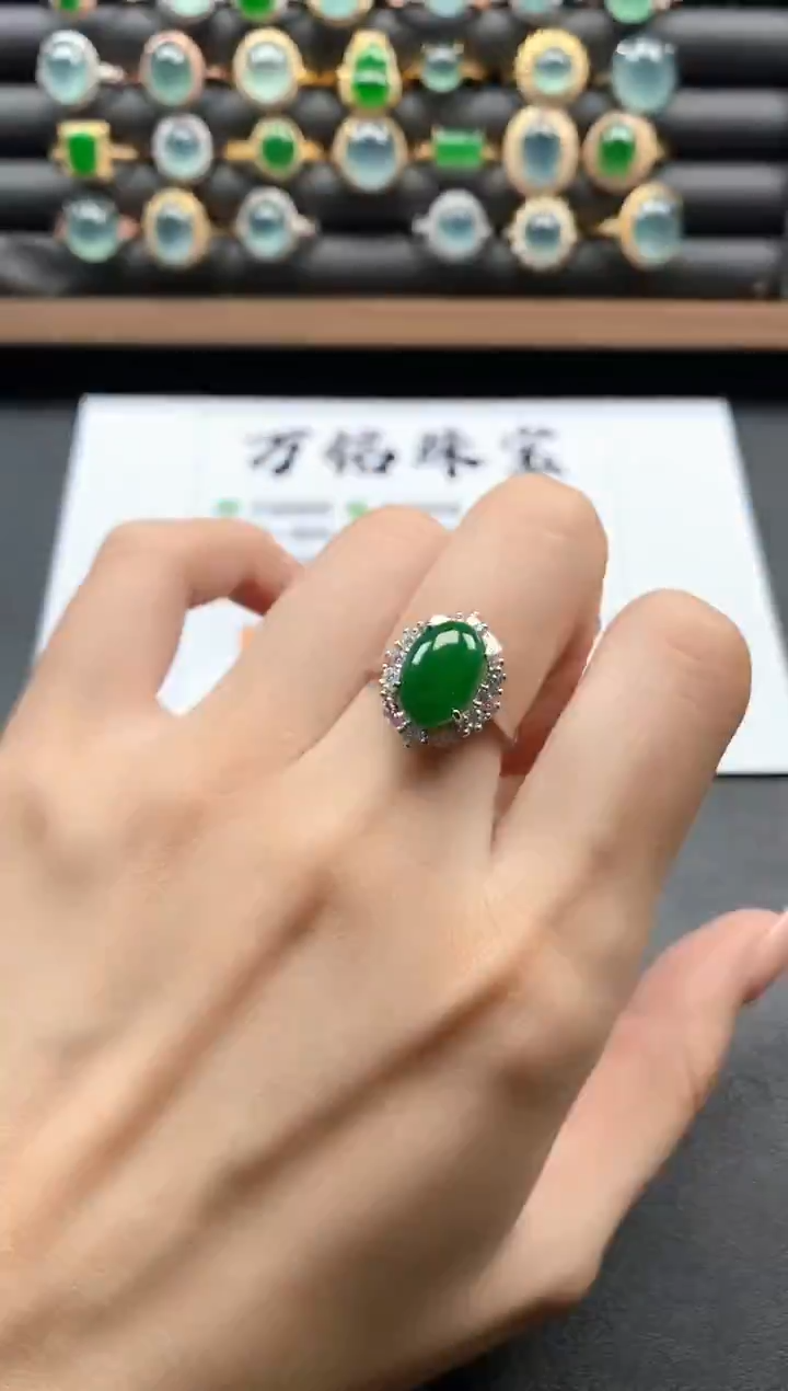 银S925镶嵌戒指翡翠5111
