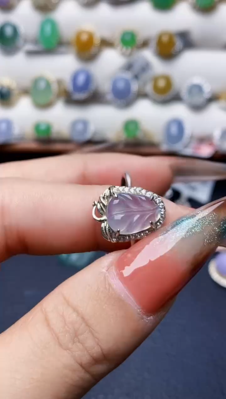 银S925镶嵌戒指翡翠3357