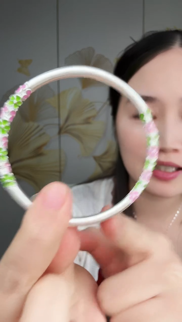 无足银54圈口 梅花手镯