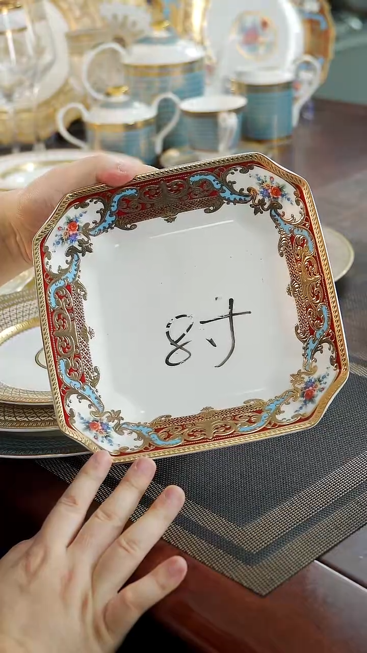 瓷片8英寸方形菜盘 福利价
