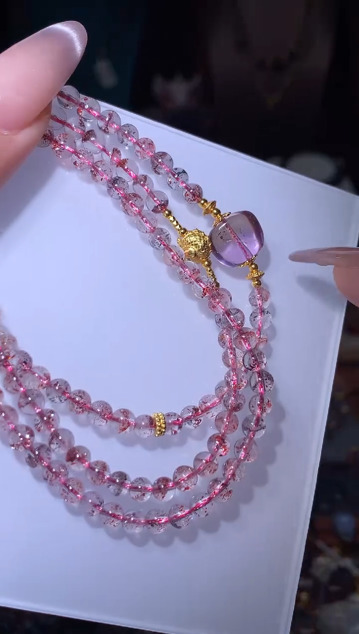 未镶嵌颈饰水晶金草莓万能链