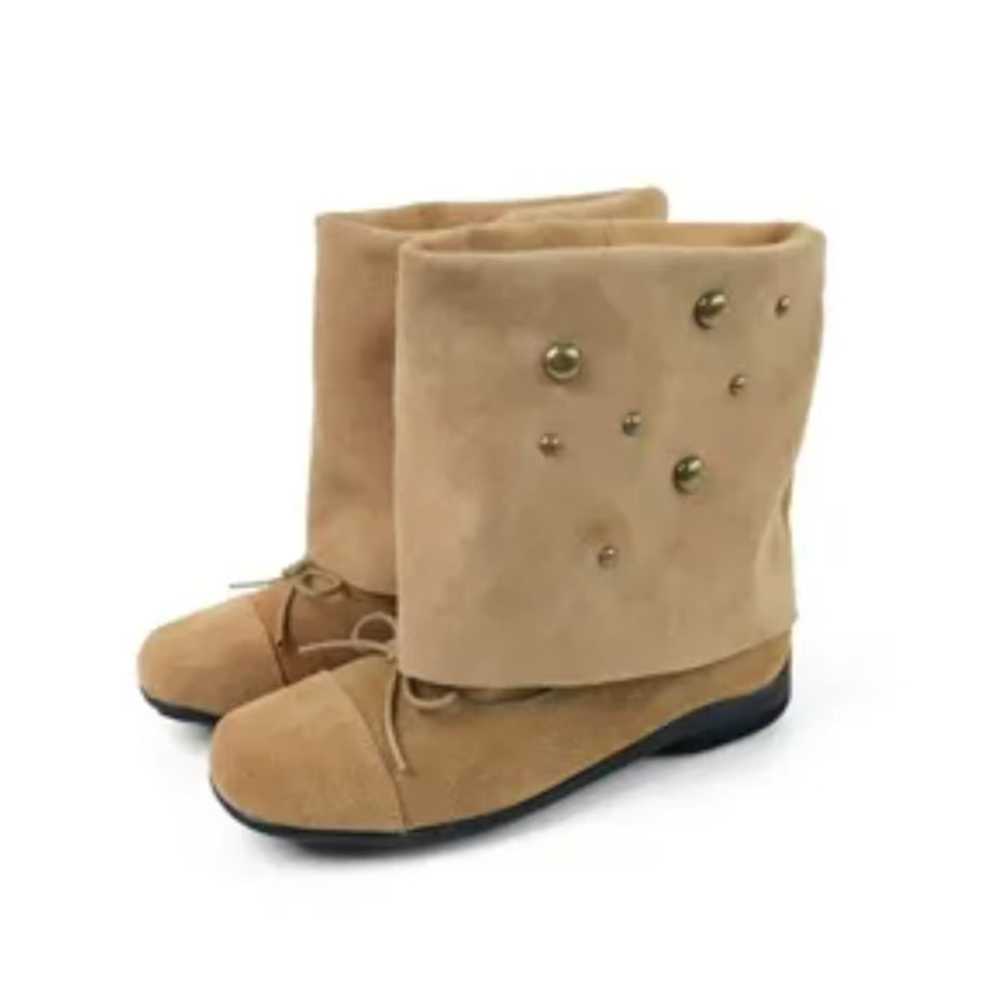 【LOCAT】 mooreyu atelier  两穿方头筒靴  BSA103