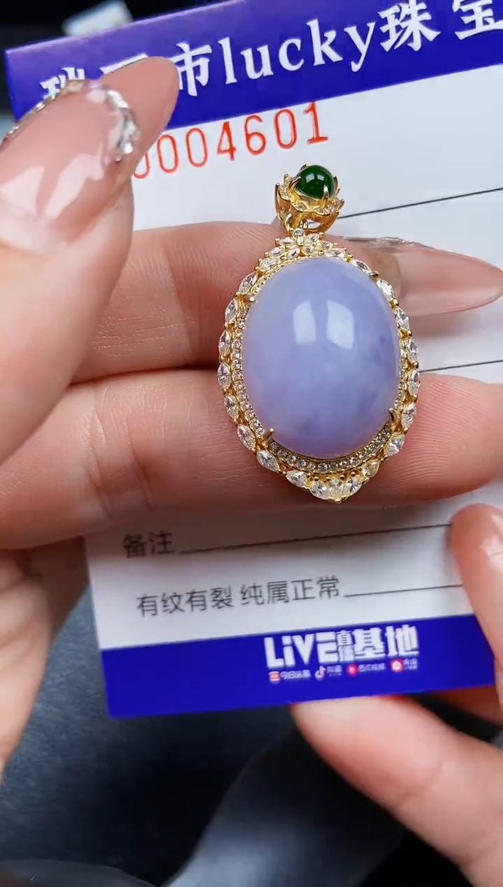 翡翠银S925镶嵌颈饰4601