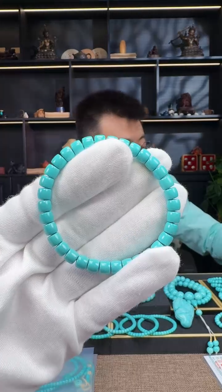 【闪购商品】绿松石1未镶嵌6.5mm极致手串14g