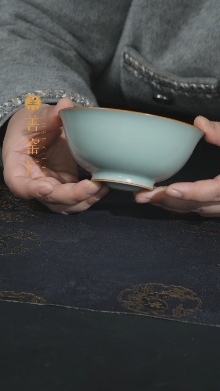 【闪购商品】善窑厂汝窑天青十人餐碗套组