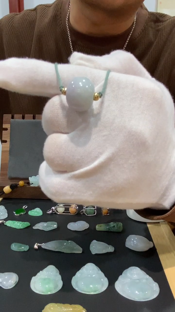 吊坠(赠链)银S925镶嵌翡翠路路通