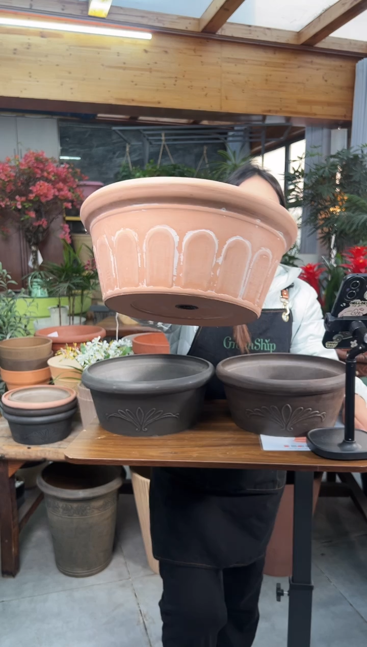 30*13/AAC30【三只装】粉色刷白外贸尾单小花盆