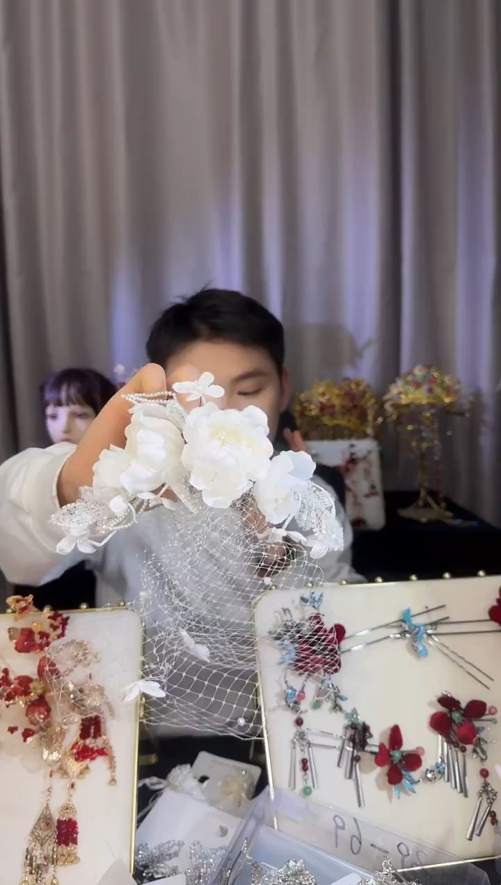 合金布艺新娘头饰38号