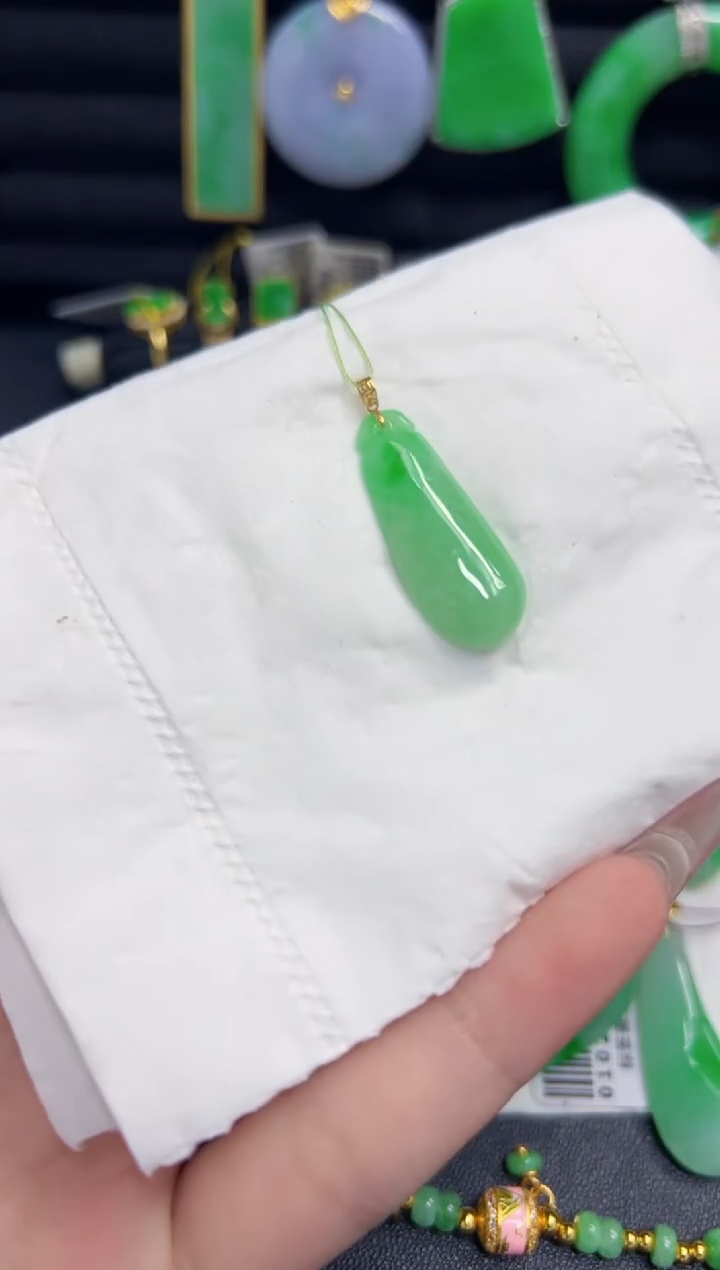 【闪购商品】翡翠颈饰18K金镶嵌Y缅料A货/支持复检/一件