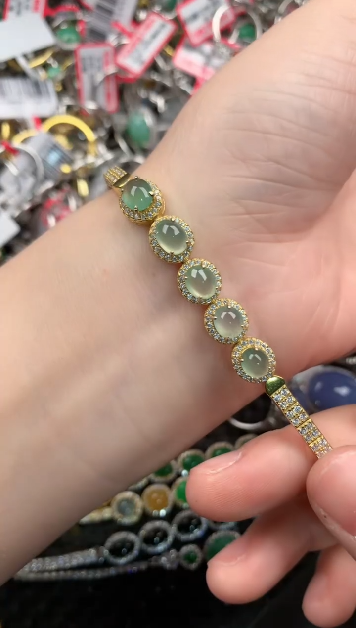 银S925镶嵌戒指翡翠10   6