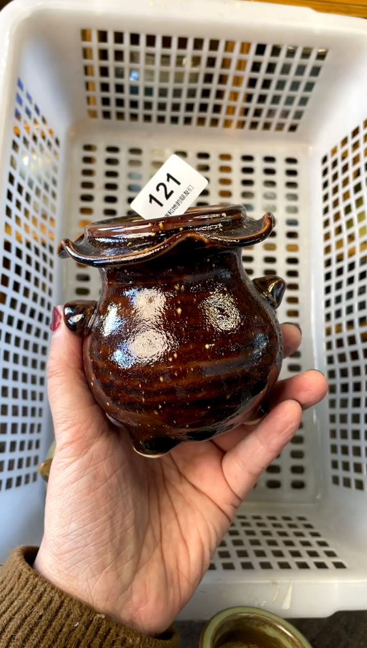 【闪购商品】陶121 内口5【喵喵团圆多肉盆】