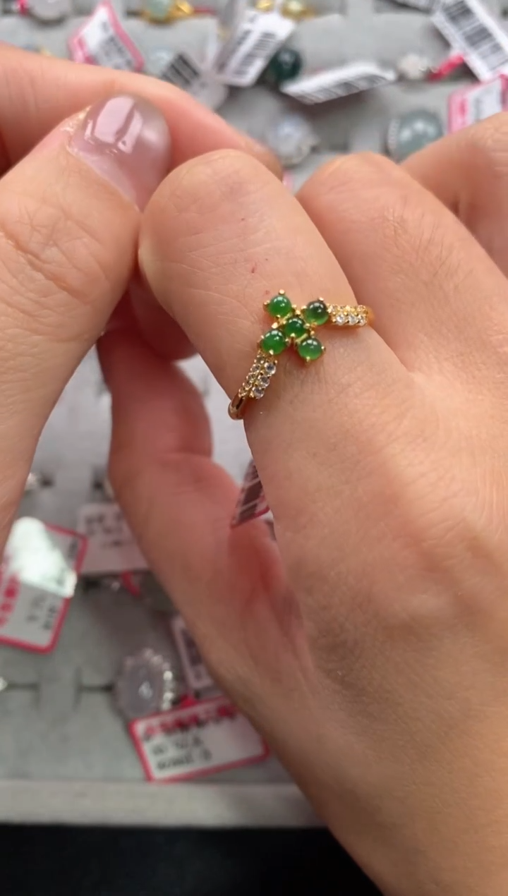 【闪购商品】翡翠戒指银S925镶嵌11111--4