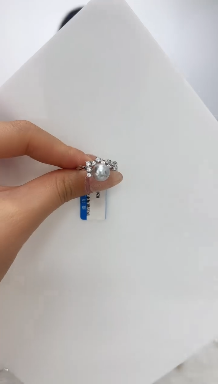 【闪购商品】海水珍珠DA银S925镶嵌戒指 9 H263
