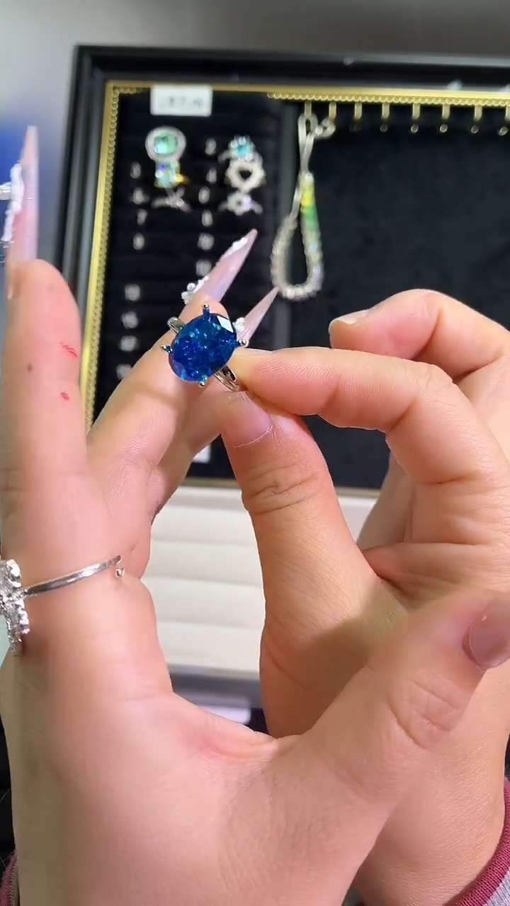 锆石铜合金7号 10*14蛋形 冰花空托