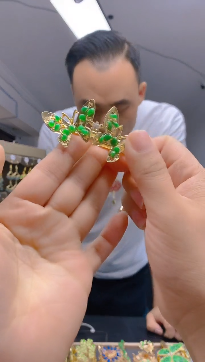 【闪购商品】翡翠耳饰合金0270翡翠发簪