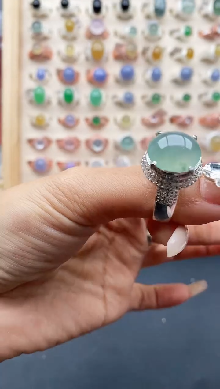 【闪购商品】翡翠戒指未镶嵌缅甸天然A货翡翠555  3+3