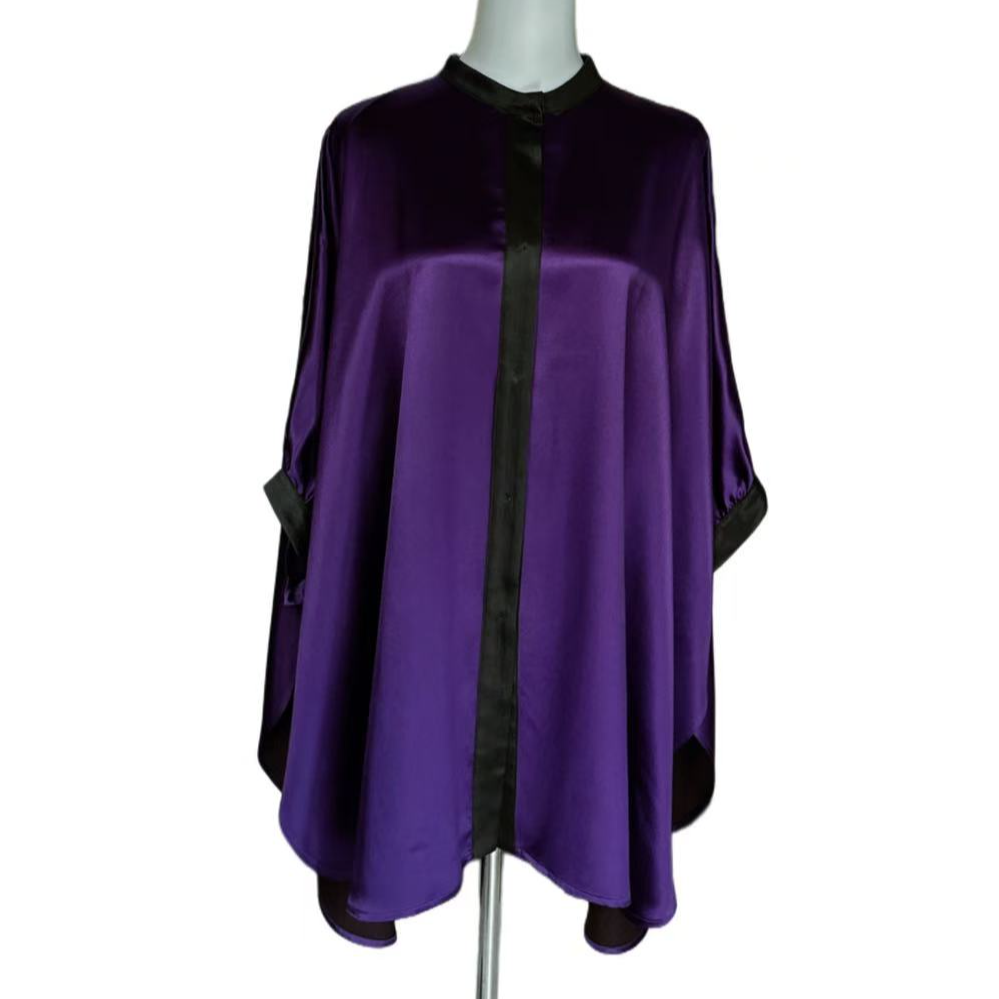 紫色百搭女士宽松斗篷上衣