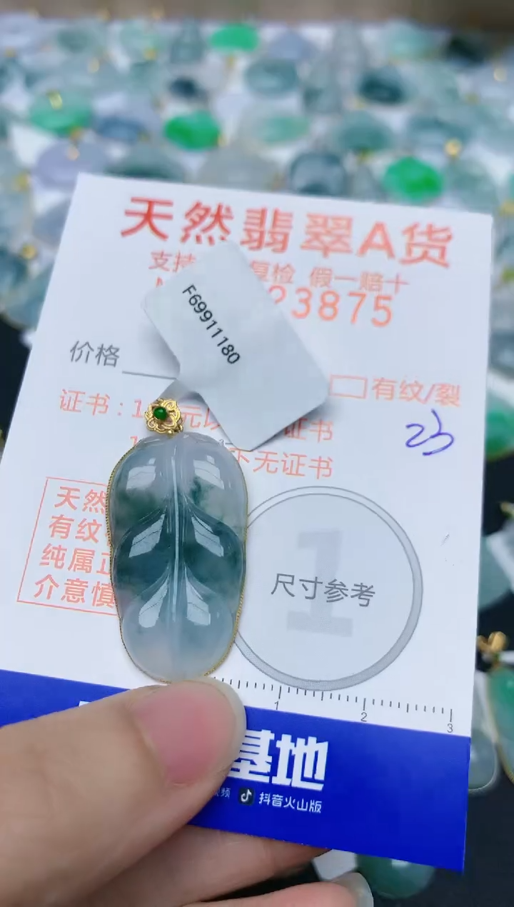 【闪购商品】翡翠颈饰18K金镶嵌天然翡翠A货    23