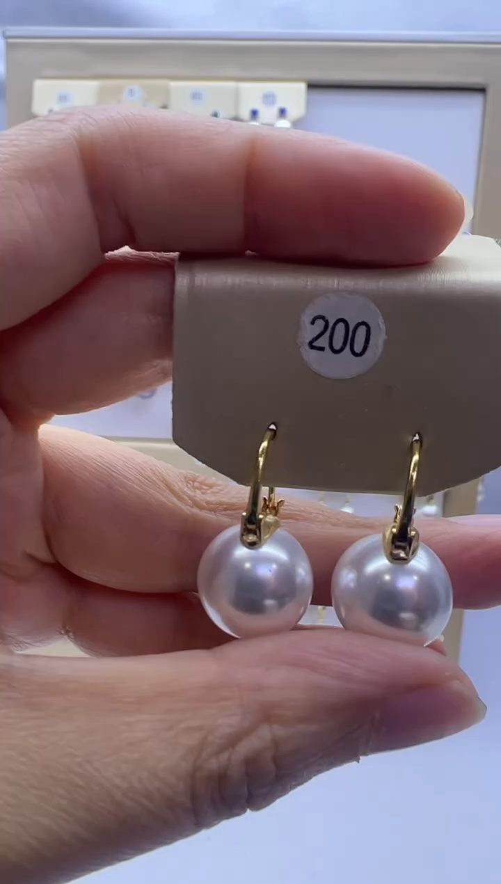 银S925镶嵌耳饰淡水珍珠200