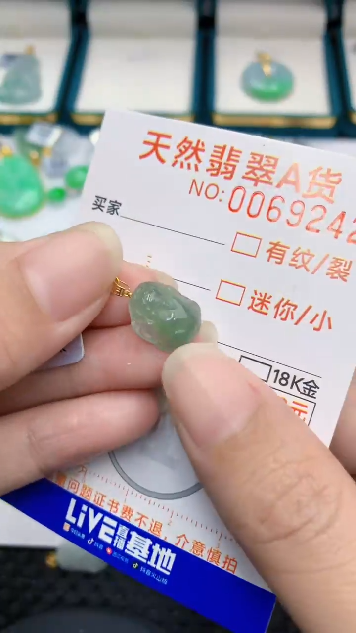 【闪购商品】翡翠颈饰18K金镶嵌            8