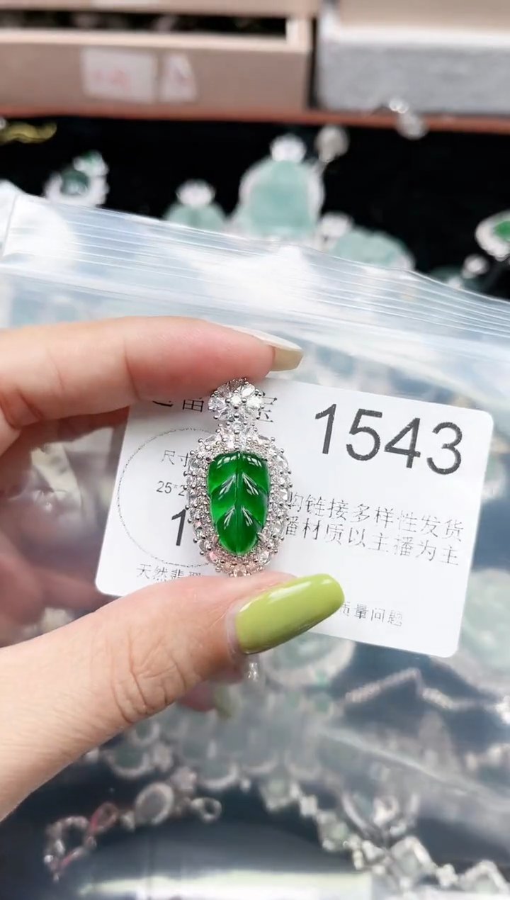 【闪购商品】翡翠颈饰未镶嵌赠皮绳1543