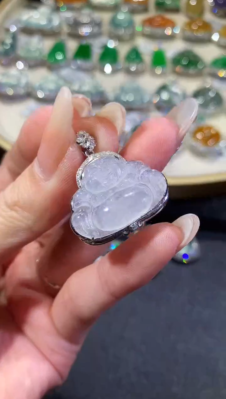 【闪购商品】翡翠吊坠(不含链)18K金镶嵌6-佛公