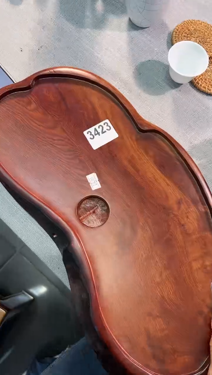 【闪购商品】大果紫檀（缅甸花梨）茶盘3423