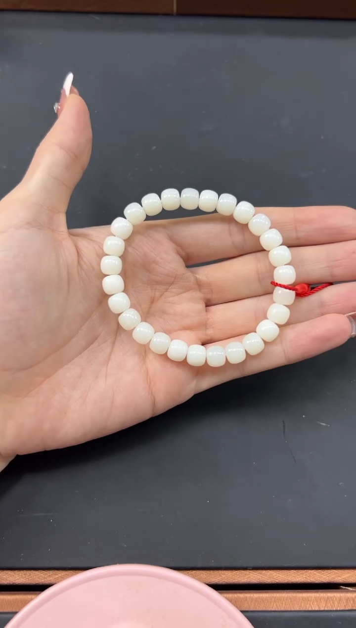 【闪购商品】和田玉手串未镶嵌且末微色差米达卡8手串L