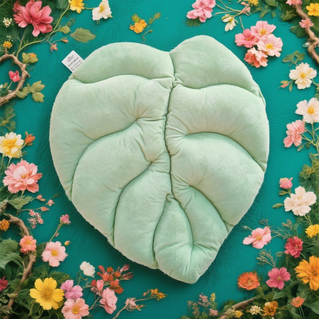 蒂芙尼蓝叶子款绗缝椅垫坐垫直径约45*38cm发一个