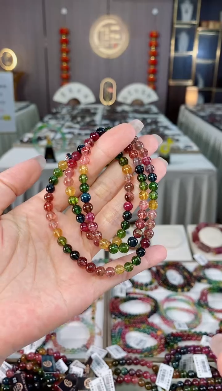 收藏级老矿碧玺三圈手串5mm+未镶嵌碧玺多样性发一条hon