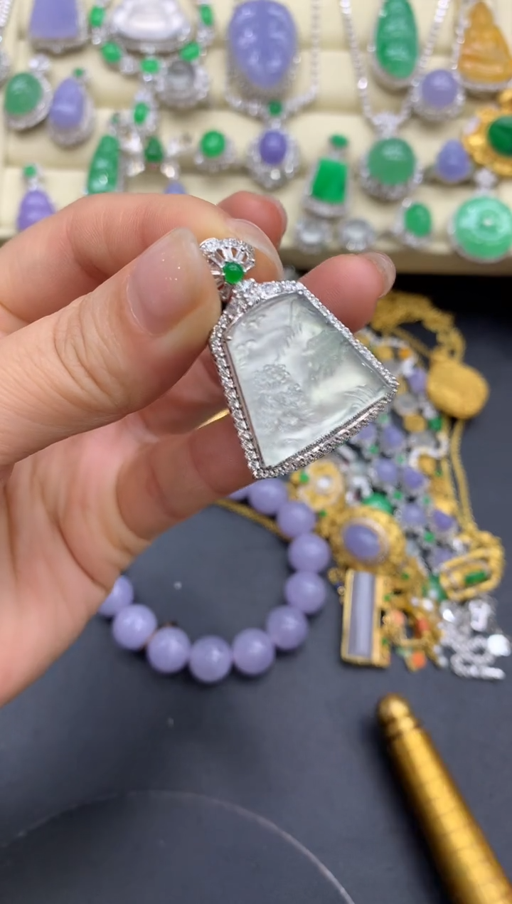 【闪购商品】翡翠颈饰18K金镶嵌468-中国好珍宝