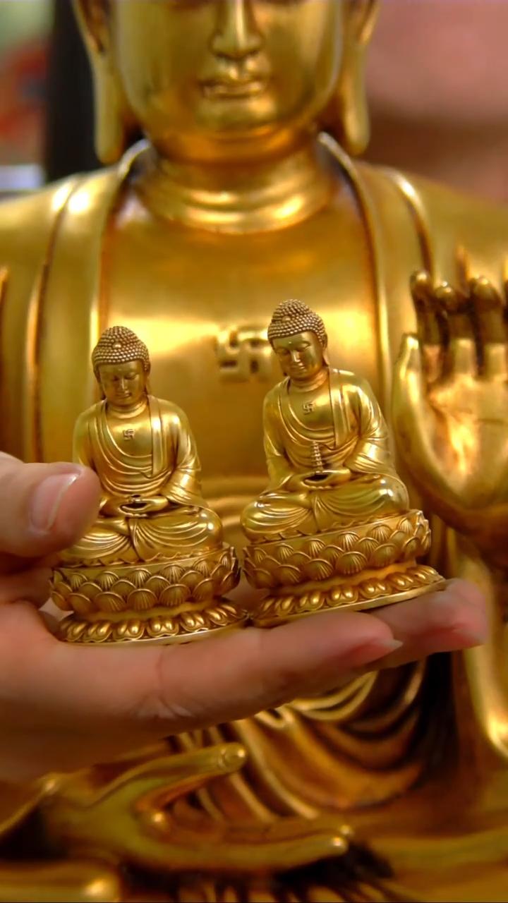 【闪购商品】紫铜鎏金 6分释迦摩尼6分药师佛-Z