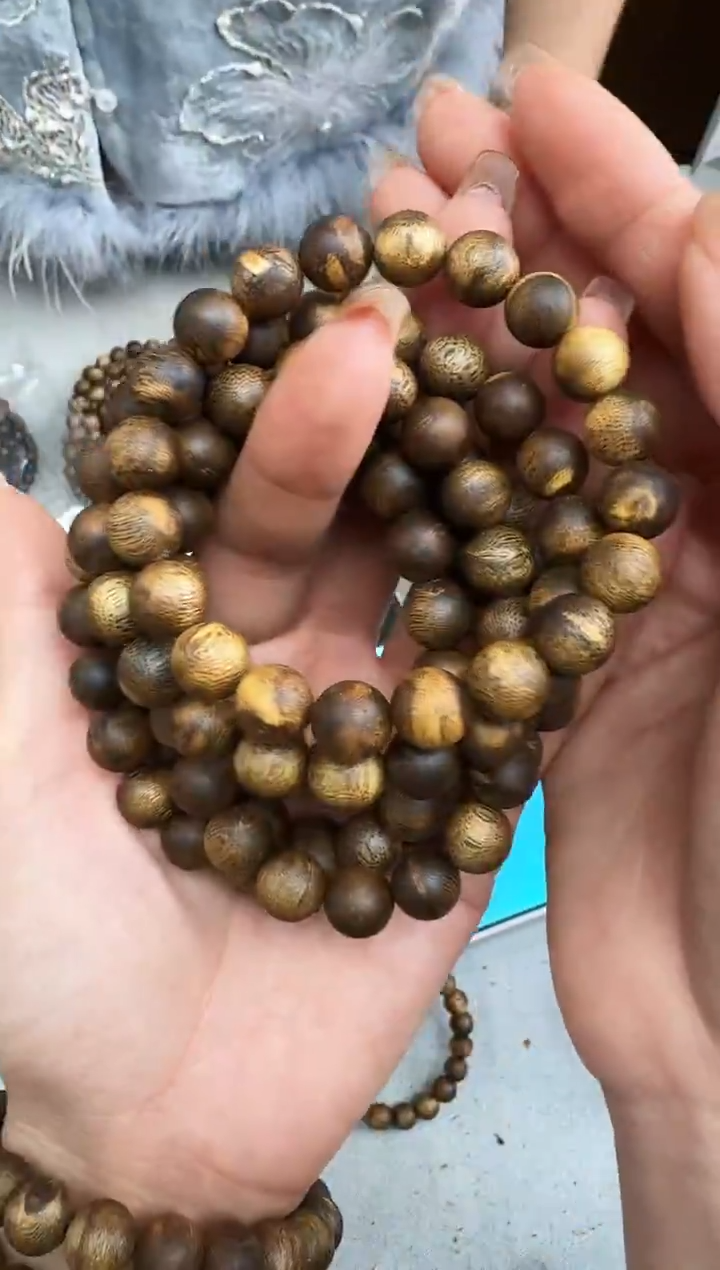 沉香手串1008张勺子圆珠单圈多样性发一