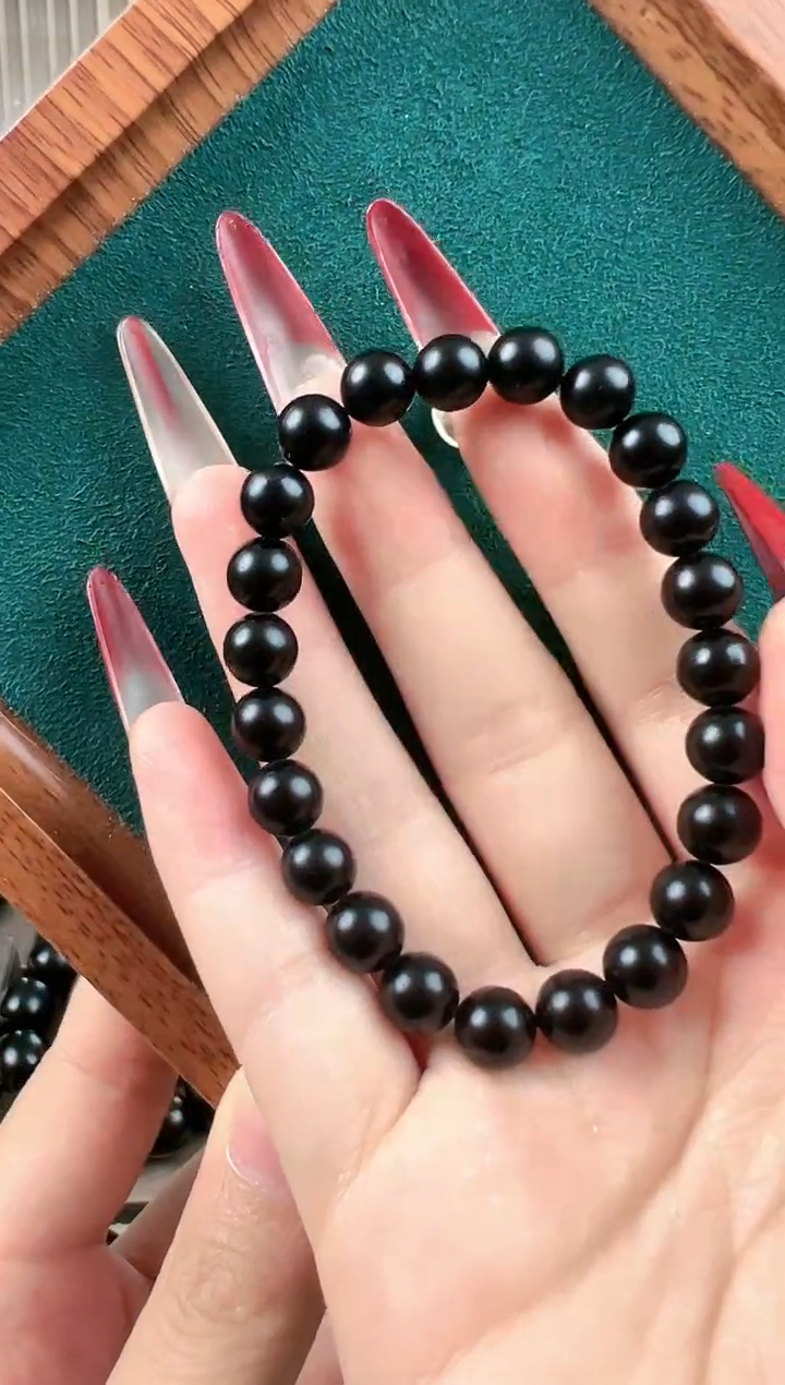 【闪购商品】和田玉手链未镶嵌新疆和田玉墨玉手串8