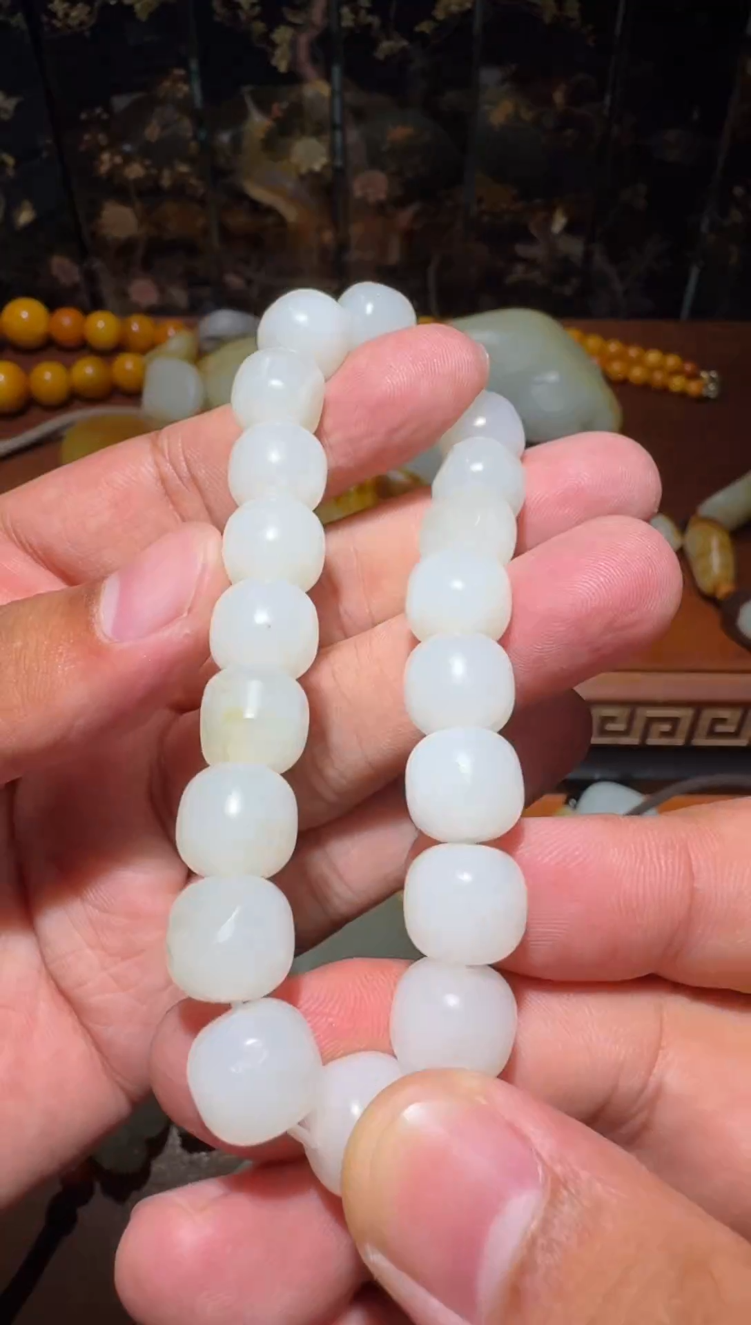 未镶嵌和田玉挂件手串