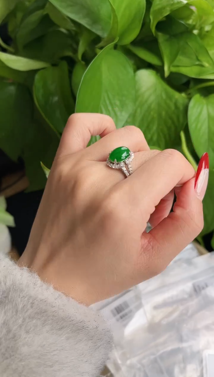 【闪购商品】翡翠戒指18K金镶嵌戒指