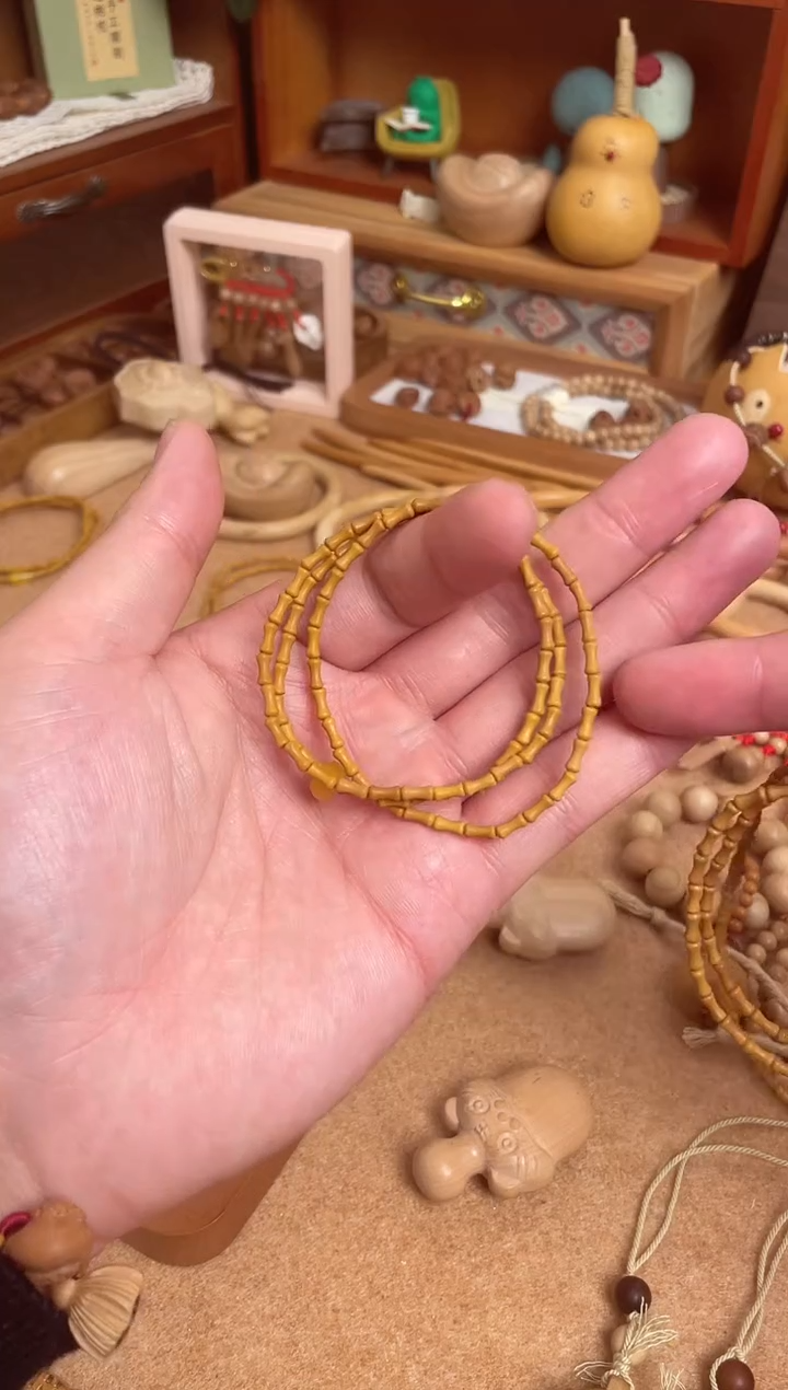 竹节手串一物一拍三圈加黄跑环
