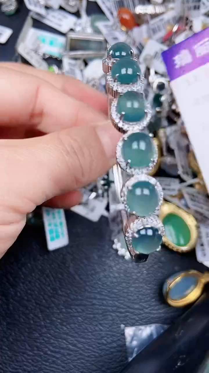 颈饰银S925镶嵌翡翠0123