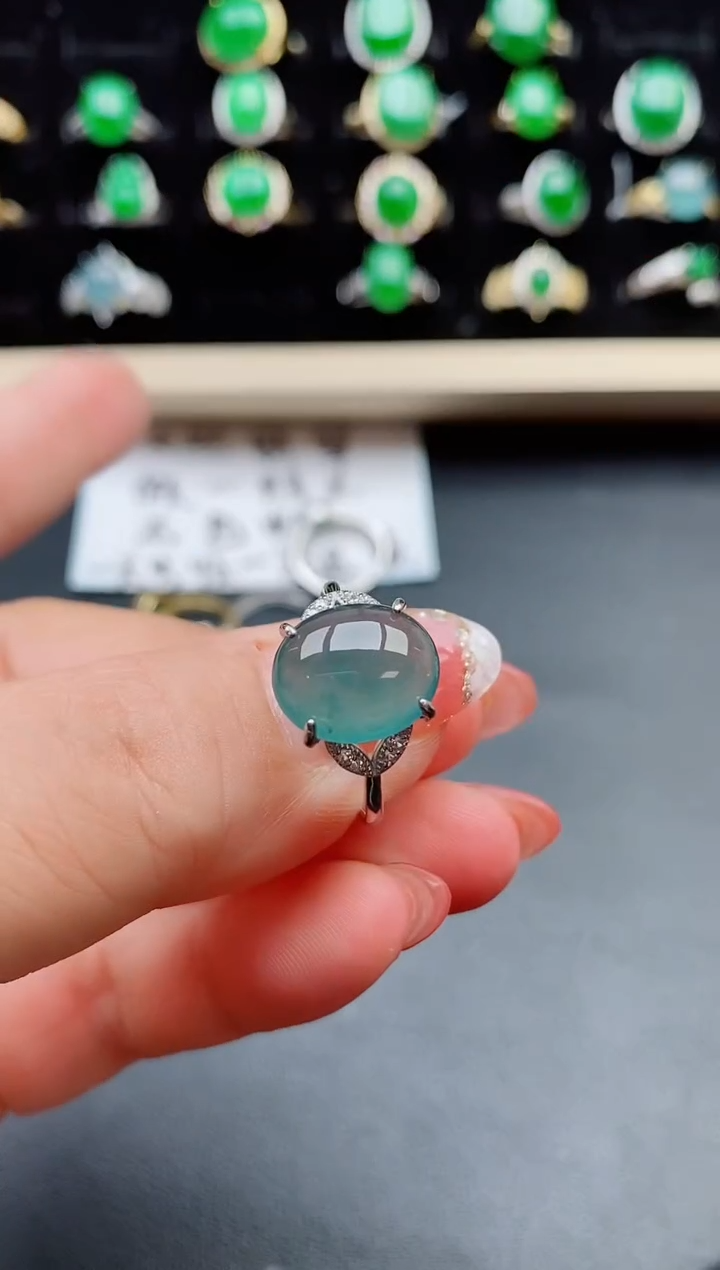 【闪购商品】翡翠戒指银S925镶嵌45454