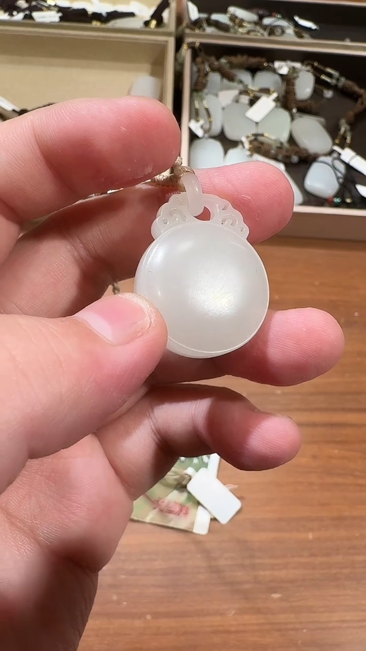 【闪购商品】和田玉吊坠未镶嵌1267白玉活环平安扣